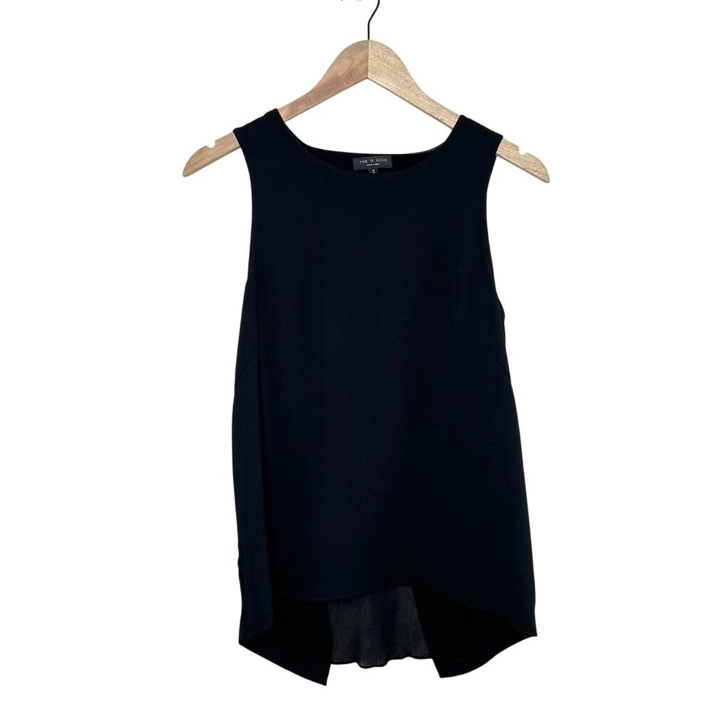 Rag & Bone Black Sleeveless blouse Layered Asymmetrical Hem Top M